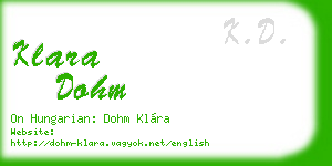 klara dohm business card